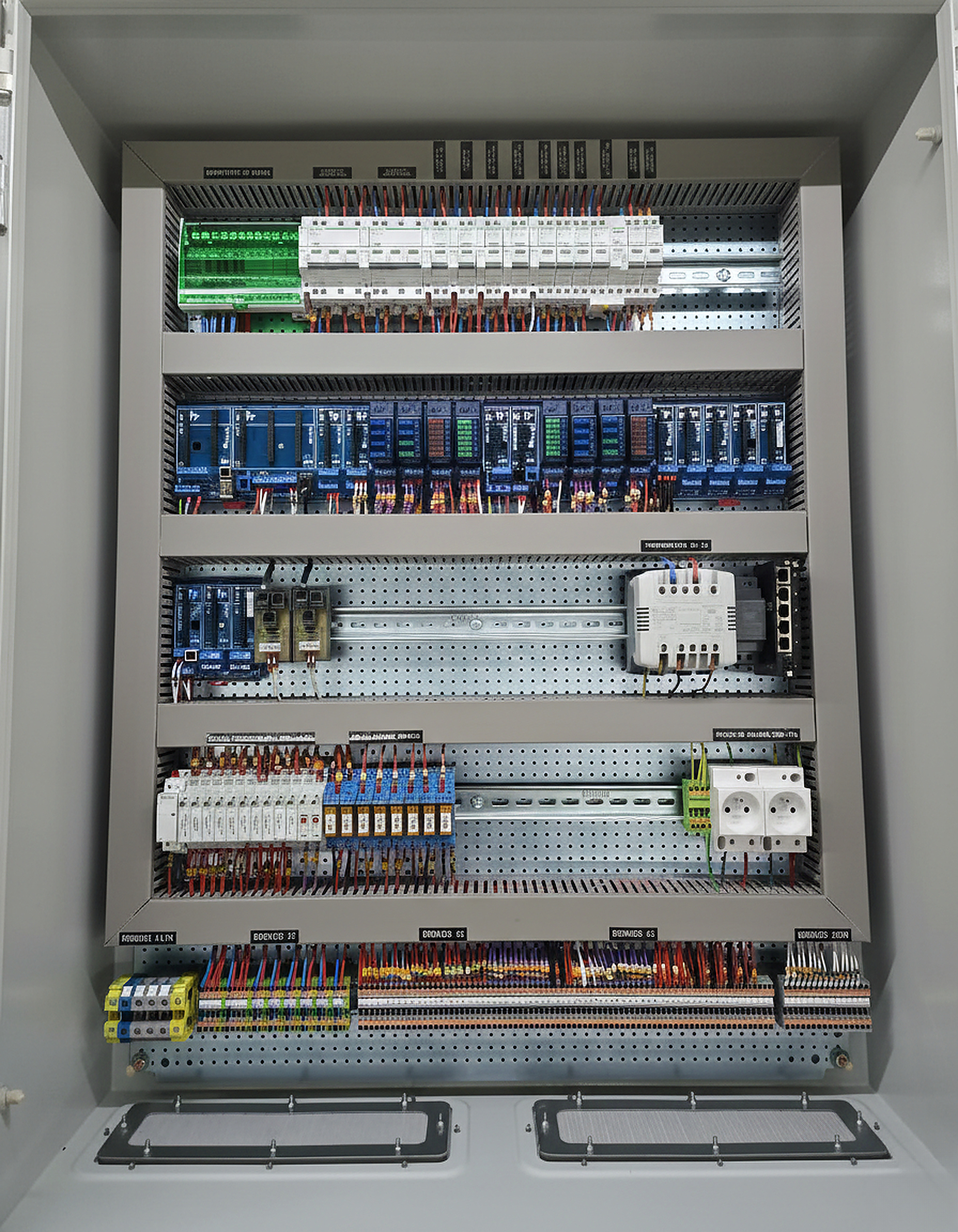 Câblage intérieur d’une armoire de régulation